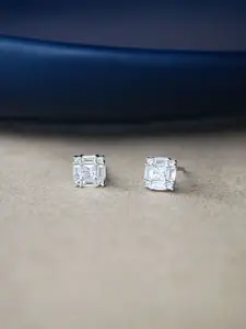 MANNASH 925 Sterling Silver Square Stud Earrings