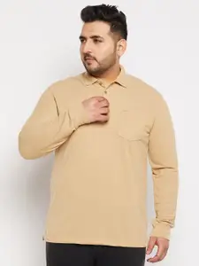 Adobe Men Plus Size Polo Collar Cotton T-shirt