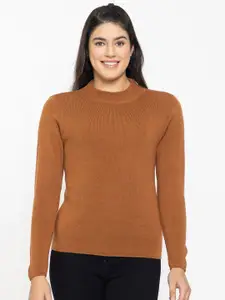 RVK Women Acrylic Ribbed Pullover