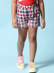 Biba Girls Red Checked Cotton Shorts