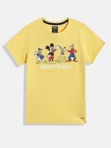 Allen Solly Junior x Disney Boys Mickey & Friends Printed Pure Cotton T-shirt