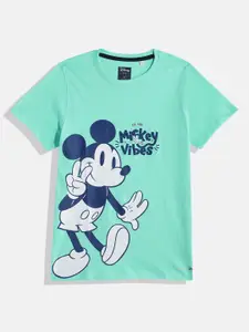Allen Solly Junior x Disney Boys Mickey Mouse Printed Pure Cotton T-shirt