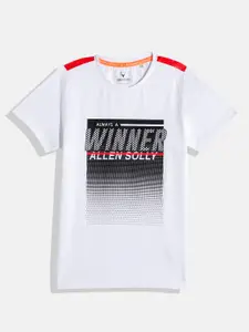 Allen Solly Junior Boys Brand Logo Printed Pure Cotton T-shirt