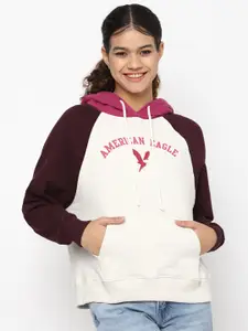 AMERICAN EAGLE OUTFITTERS Women Printed Hooded Sweatshirt