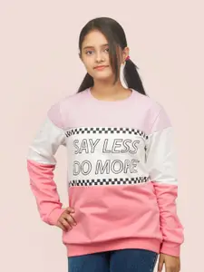 Zalio Girls Colourblocked Printed Sweatshirt
