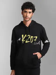 KZ07 By Kazo Men Printed Cotton Hooded Sweatshirt