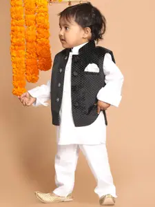 VASTRAMAY  Infant Boys Printed Velvet Nehru Jackets