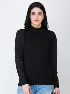 Cation Puff Sleeves High Neck Top