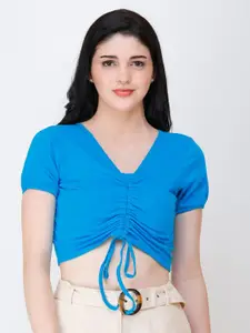 Cation Crop Ruched Top