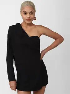 FOREVER 21 Black One Shoulder Mini Dress