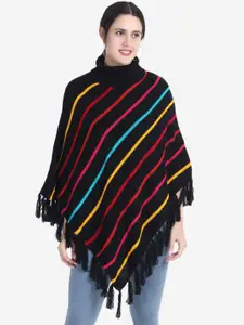 JoE Hazel Women  Striped  Acrylic Poncho