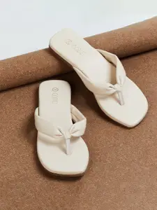CODE by Lifestyle Off White T-Strap Flats