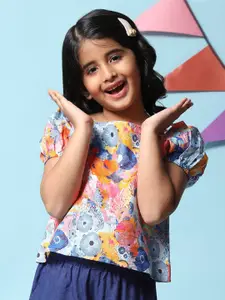 Biba Girls Floral Print Top