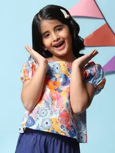 Biba Girls Floral Printed Top