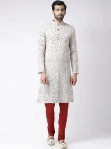 KISAH Men Printed  Regular Fit Kantha Print Kurta