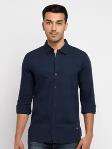 Status Quo Men Standard Slim Fit Horizontal Stripes Cotton Casual Shirt