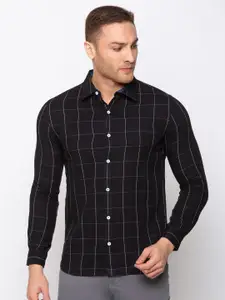 Status Quo Men Standard Slim Fit Windowpane Checks  Checked Cotton Casual Shirt