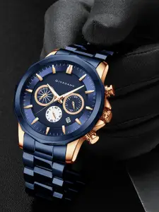 GIORDANO Men Blue Dial & Bracelet Style Straps Analogue Watch GZ-50036-44