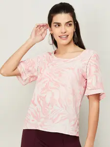 CODE by Lifestyle Round Neck Printed Top