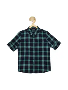 Peter England Boys Slim Fit Checked Cotton Casual Shirt