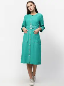 BLANC9 A-Line Cotton Midi Dress
