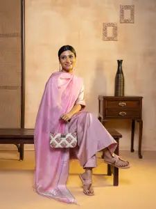 ZOUK Ethnic Motifs Printed Bowling Baguette Bag Handbags