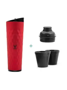 Vaya Drynk Double Wall Vacuum Stainless Steel Water Bottle with Gulper & Cups 600 ml