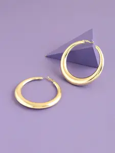 SOHI Gold-Plated Circular Hoop Earrings