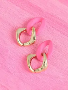 SOHI Gold-Plated Contemporary Studs Earrings