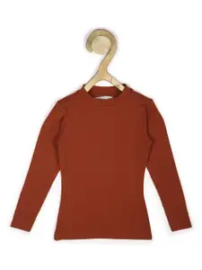 Peter England Girls Maroon Long Sleeves T-shirt