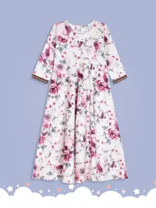 Ahalyaa Girls Printed A-Line Maxi Ethnic Dresses