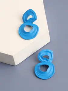 SOHI Circular Gold Plated Drop Earrings