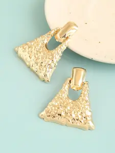 SOHI Silver Plated Triangular Drop Earrings