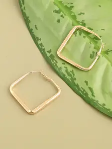 SOHI Gold-Plated Square Hoop Earrings