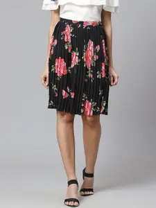 Ives Printed Accordion Pleated Flared A-Line Skirt