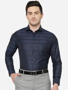 Greenfibre Men Slim Fit Horizontal Stripes Formal Shirt