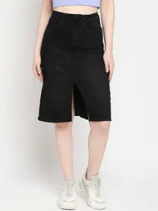 SPYKAR Pencil Knee-Length Denim Skirt