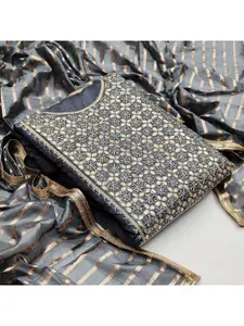 KALINI Grey & Gold-Toned Unstitched Dress Material