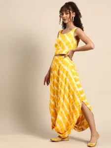 MABISH by Sonal Jain Tie & Dye Crop Top With Skirt