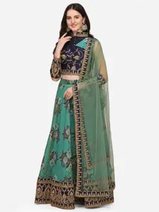SAPTRANGI  Embroidered  Semi-Stitched Lehenga & Ready to Wear Blouse With Dupatta
