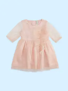 Pantaloons Baby Girls Embellished Bow Fit & Flare Dress