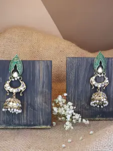 I Jewels Gold Plated Contemporary Jhumkas Earrings