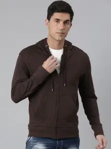 Huetrap Men Solid Hooded Cotton Sweatshirt
