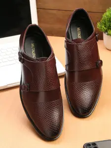 MUTAQINOTI Men Patent Leather Monk Shoes