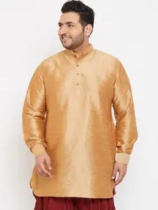 VASTRAMAY Mandarin Collar Silk Kurta