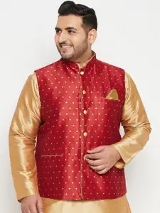 VASTRAMAY Men Plus Size Woven Nehru Jacket
