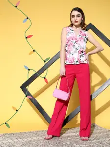 Berrylush Floral Print Georgette Top