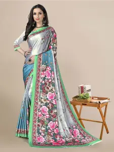 Mitera Floral Printed Satin Saree