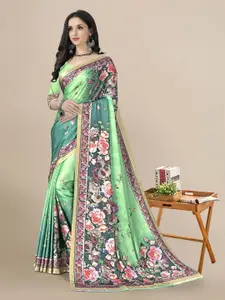Mitera Floral Printed Satin Saree