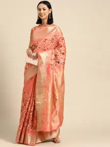 SERONA FABRICS Floral Embroidered Mysore Silk Saree